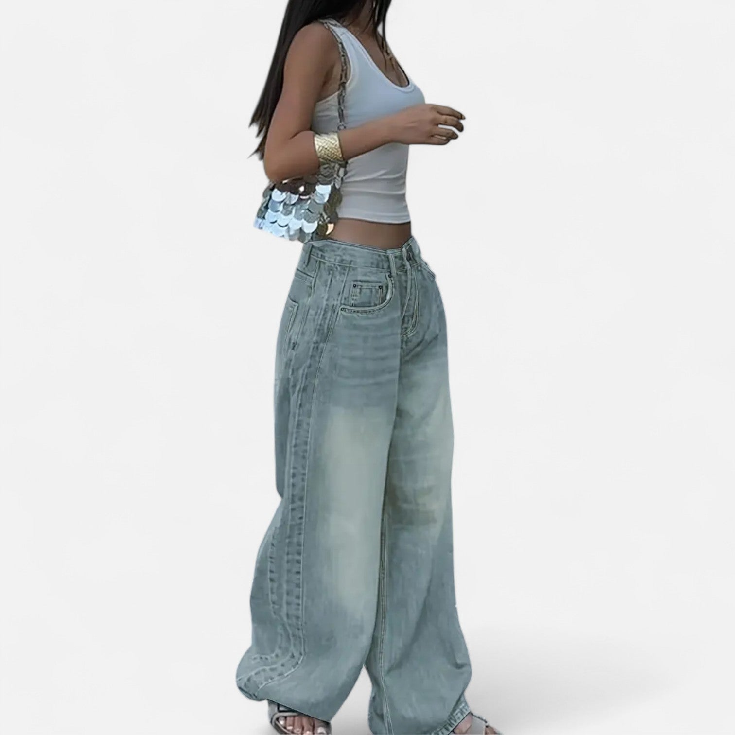 Kozori | Women’s Vintage Washed Baggy Jeans