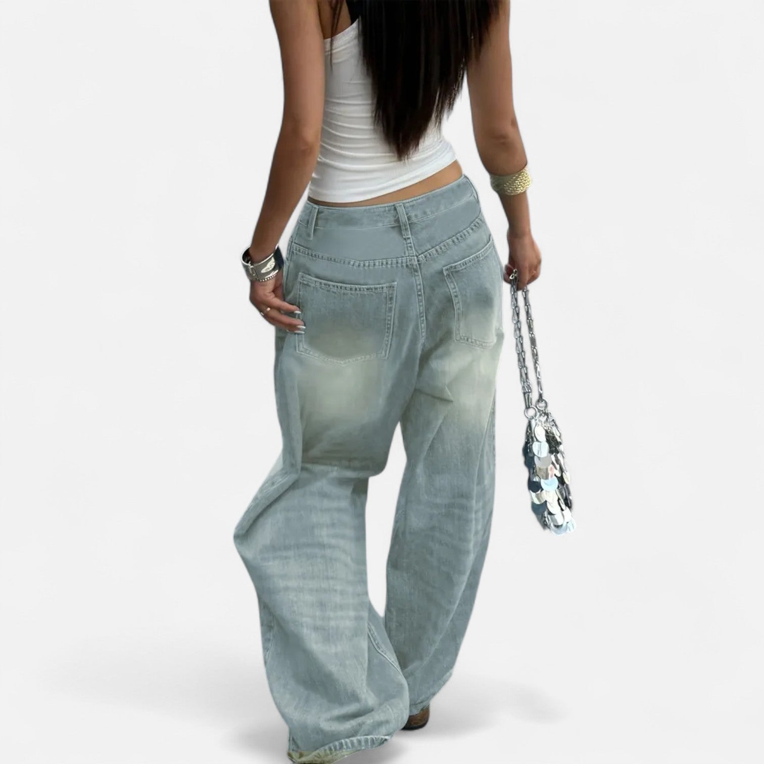 Kozori | Women’s Vintage Washed Baggy Jeans