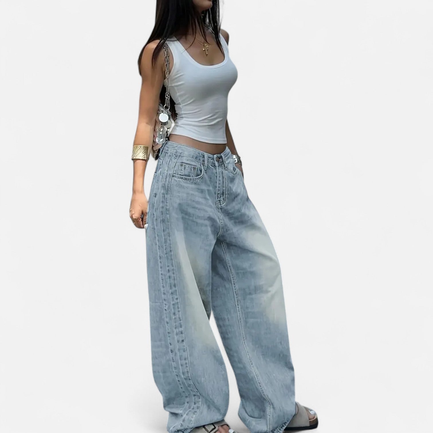 Kozori | Women’s Vintage Washed Baggy Jeans