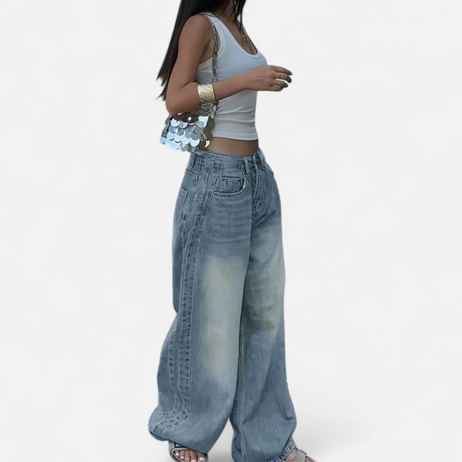 Kozori | Women’s Vintage Washed Baggy Jeans