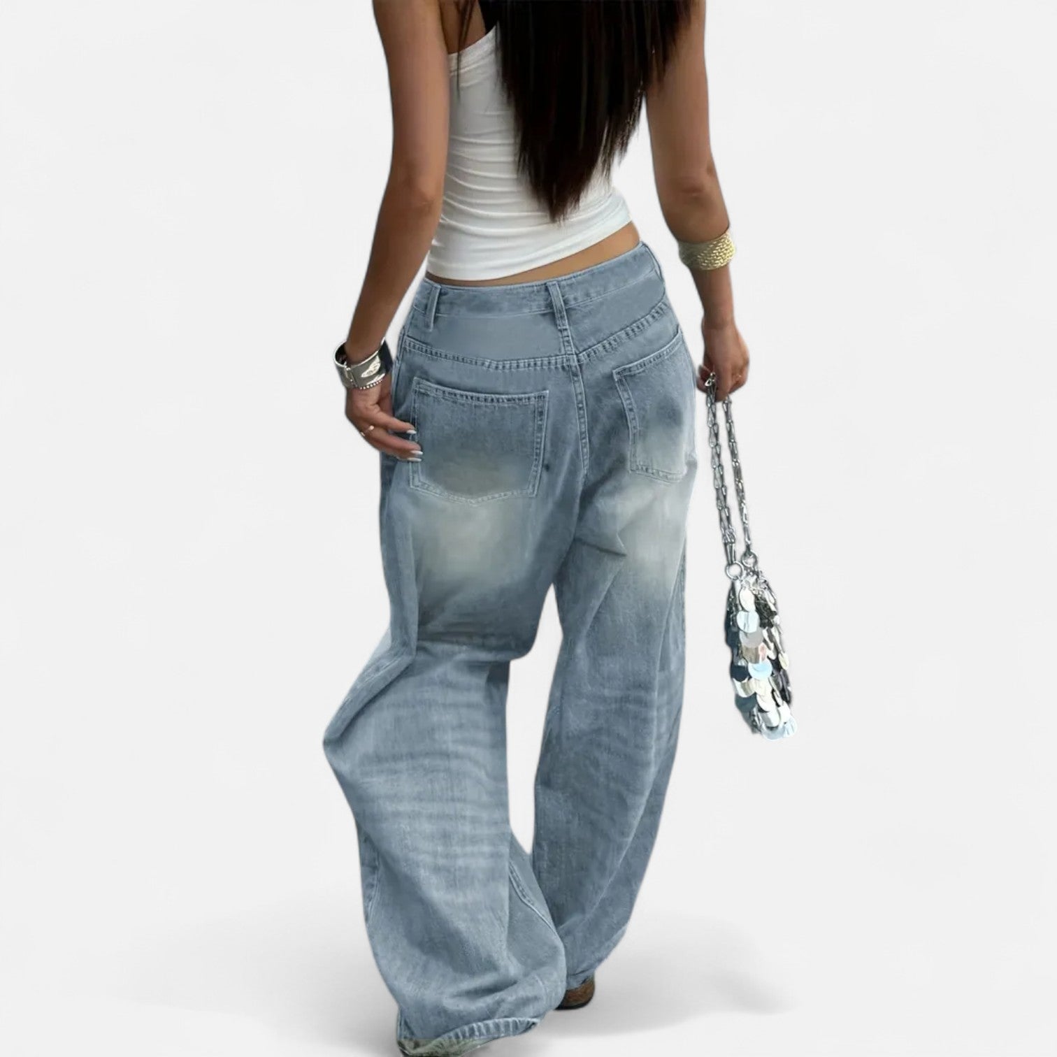 Kozori | Women’s Vintage Washed Baggy Jeans