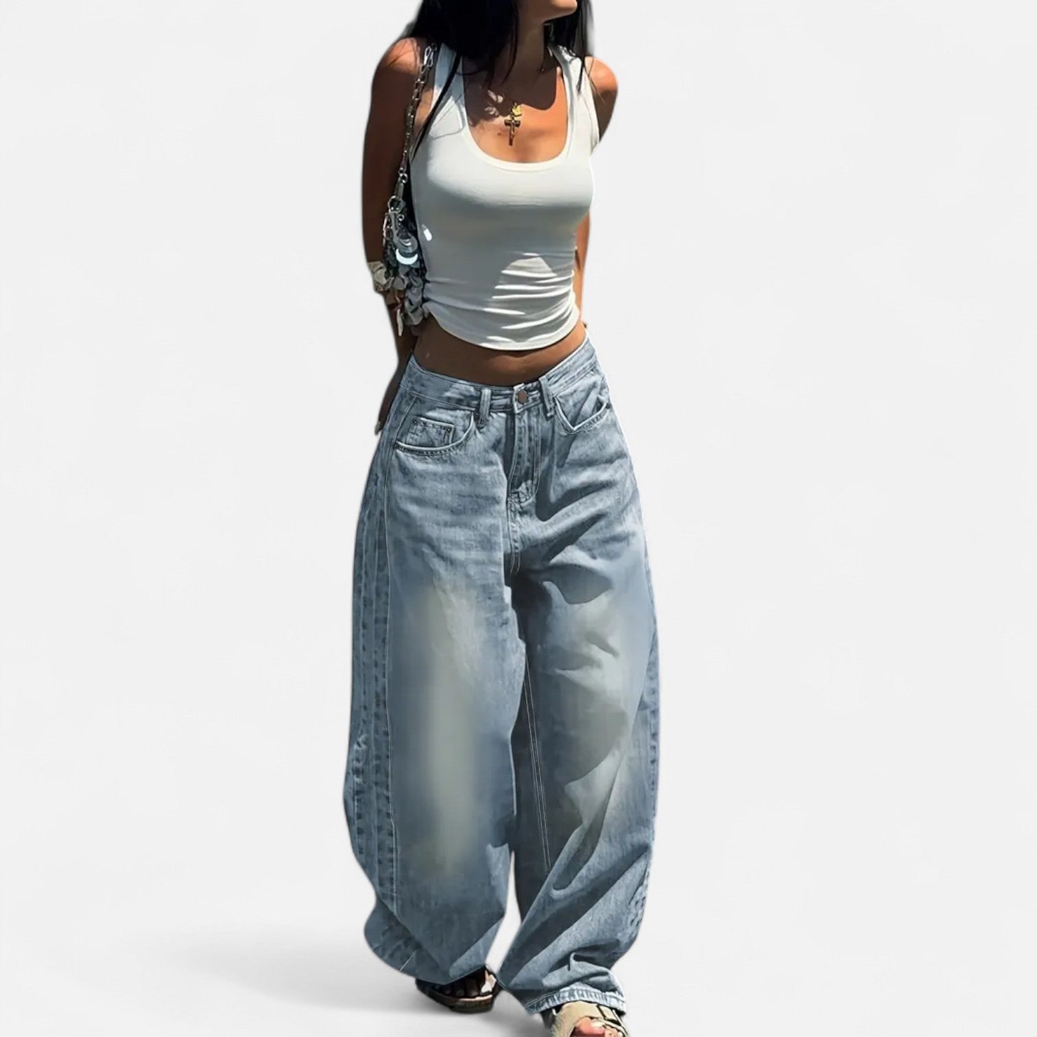 Kozori | Women’s Vintage Washed Baggy Jeans