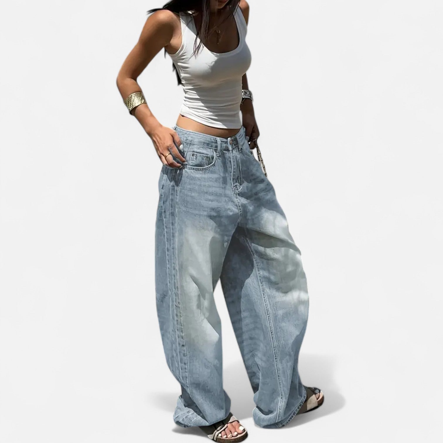 Kozori | Women’s Vintage Washed Baggy Jeans