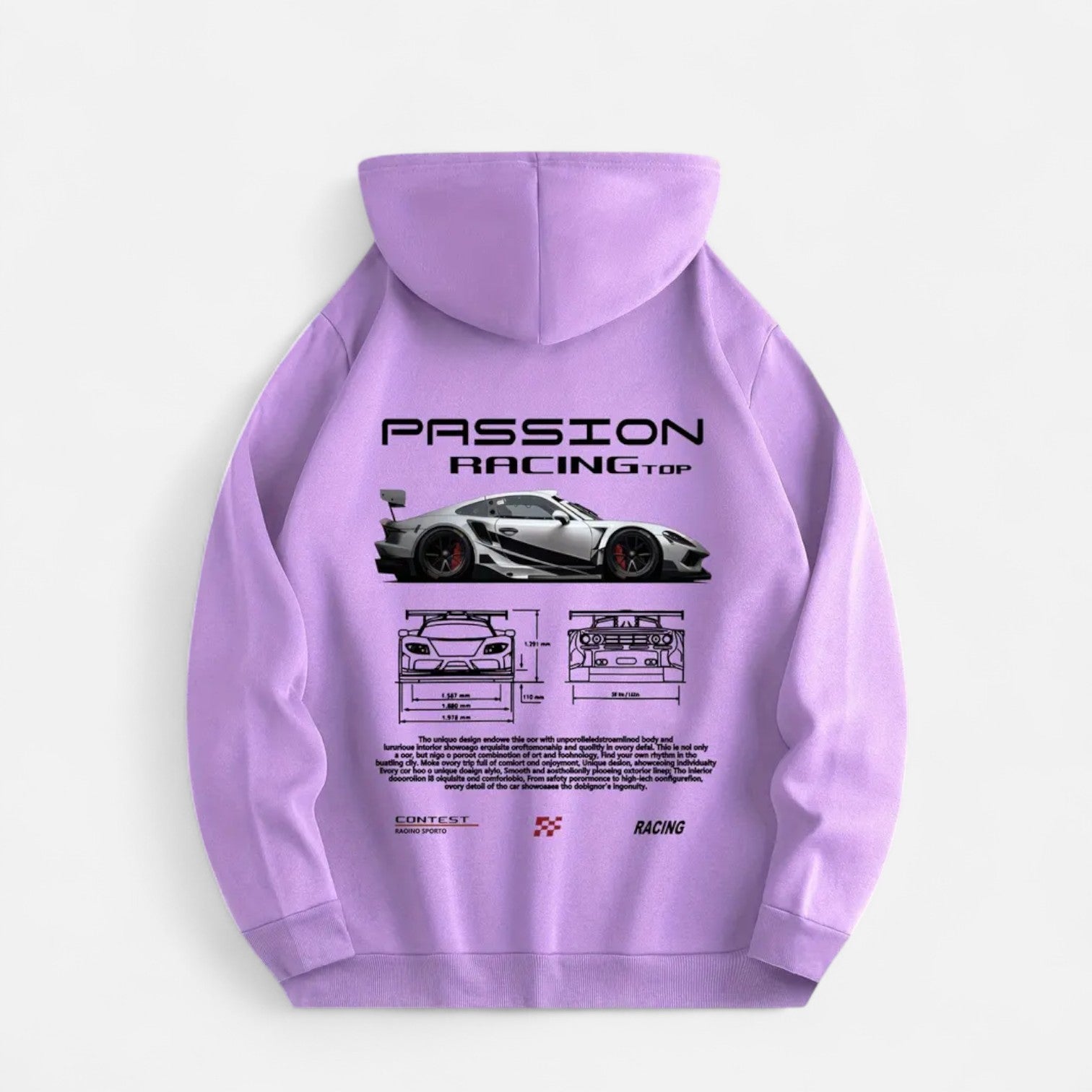 Kozori | Sports Car Print Casual Hoodie