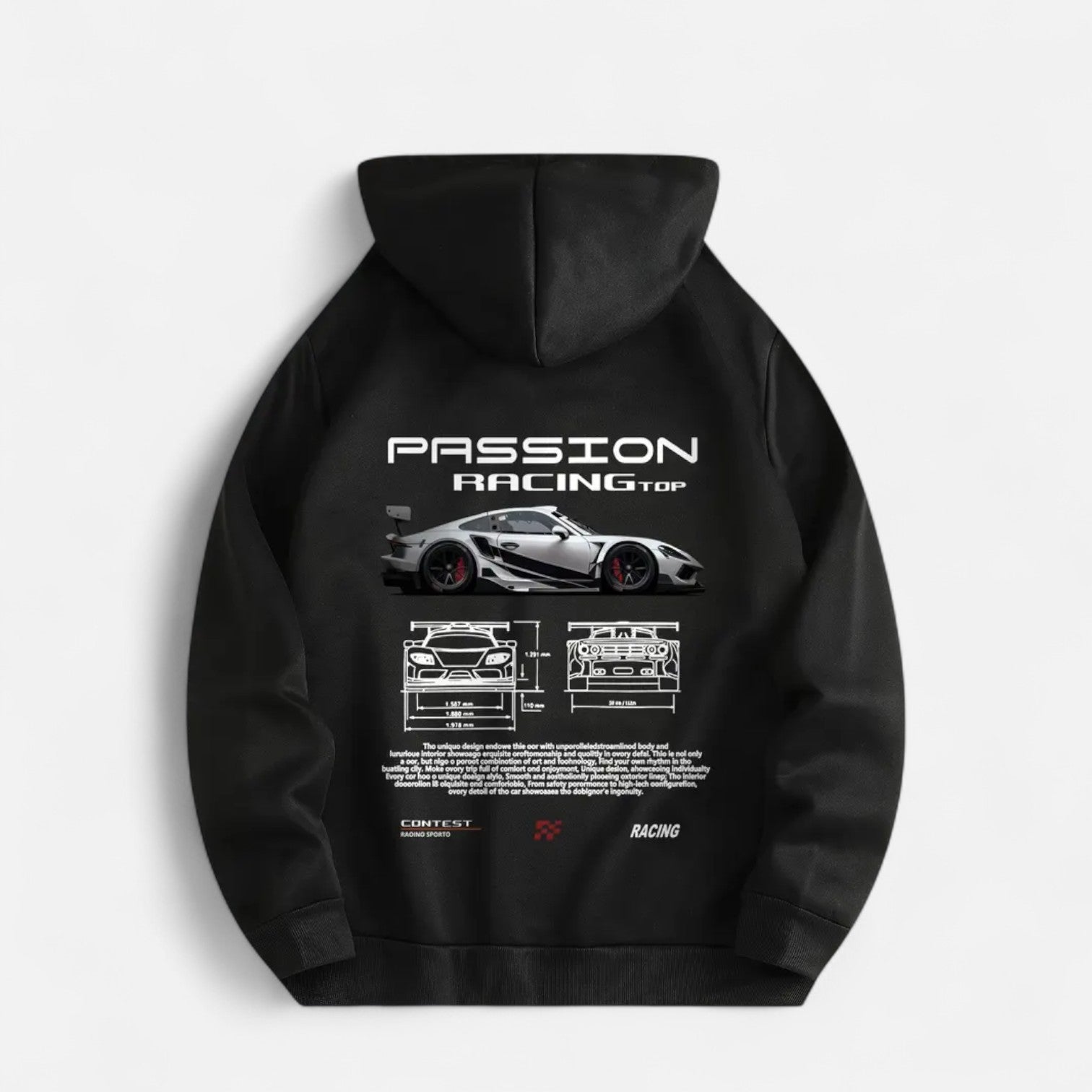 Kozori | Sports Car Print Casual Hoodie