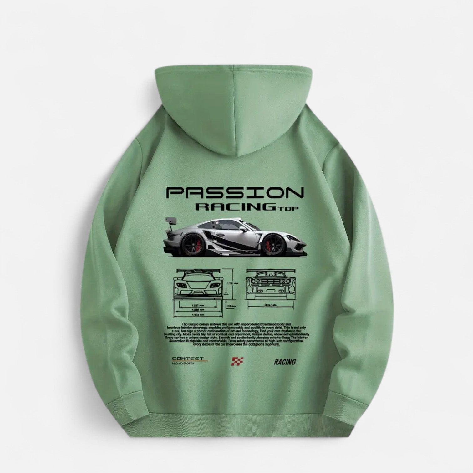 Kozori | Sports Car Print Casual Hoodie